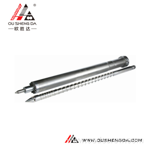 Bimetallic nitride injection molding screw and barrel